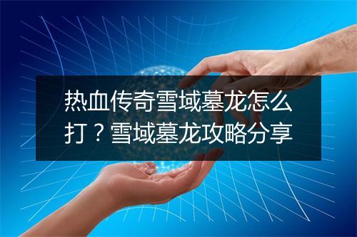 热血传奇雪域墓龙怎么打？雪域墓龙攻略分享