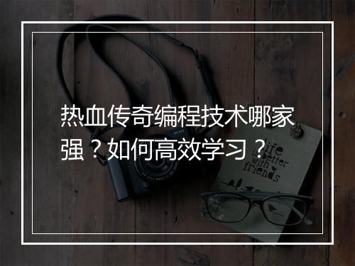 热血传奇编程技术哪家强？如何高效学习？