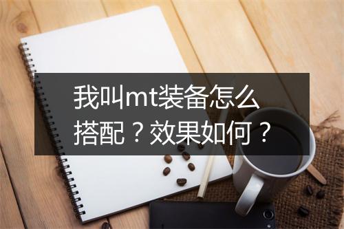 我叫mt装备怎么搭配？效果如何？