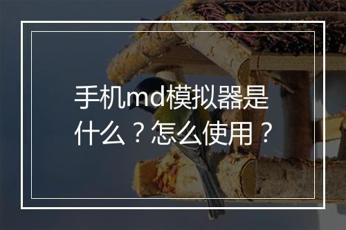 手机md模拟器是什么？怎么使用？