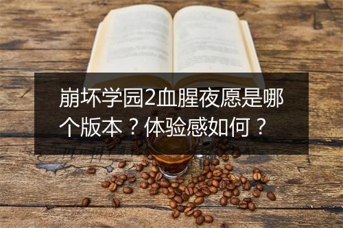 崩坏学园2血腥夜愿是哪个版本？体验感如何？
