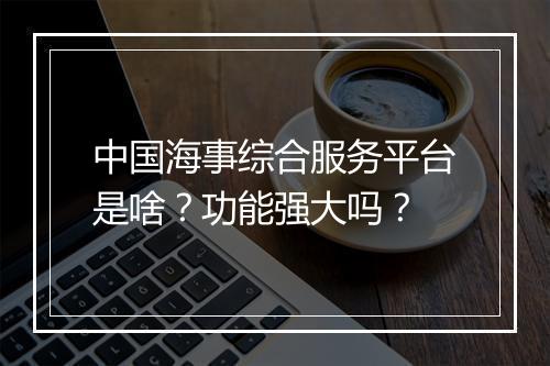 中国海事综合服务平台是啥？功能强大吗？