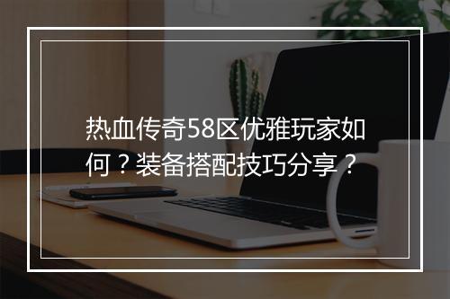 热血传奇58区优雅玩家如何？装备搭配技巧分享？
