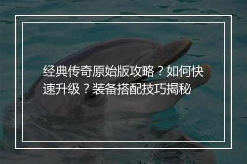 经典传奇原始版攻略？如何快速升级？装备搭配技巧揭秘