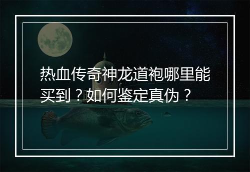 热血传奇神龙道袍哪里能买到？如何鉴定真伪？