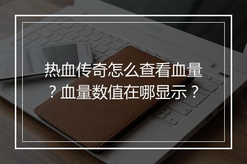 热血传奇怎么查看血量？血量数值在哪显示？