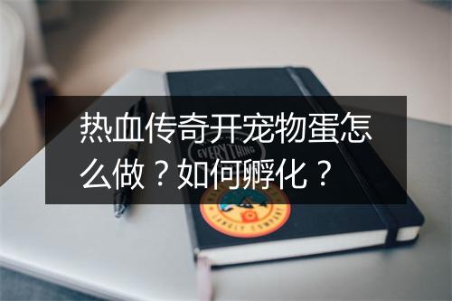 热血传奇开宠物蛋怎么做？如何孵化？