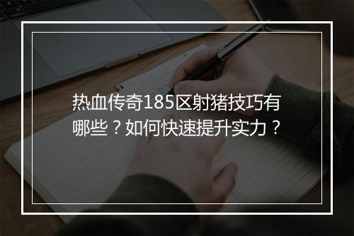 热血传奇185区射猪技巧有哪些？如何快速提升实力？