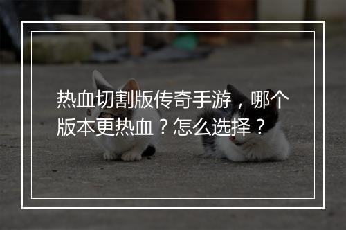 热血切割版传奇手游，哪个版本更热血？怎么选择？
