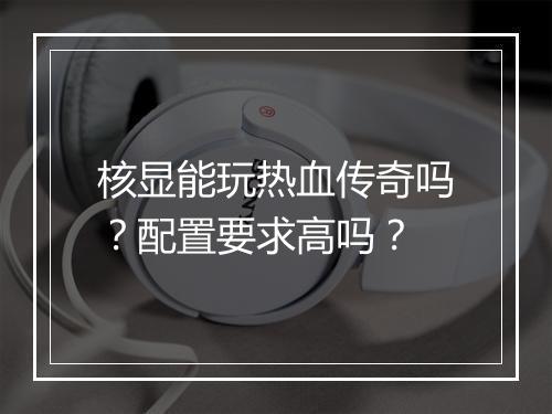 核显能玩热血传奇吗？配置要求高吗？