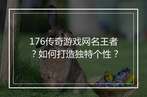 176传奇游戏网名王者？如何打造独特个性？