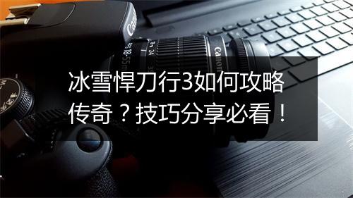 冰雪悍刀行3如何攻略传奇？技巧分享必看！
