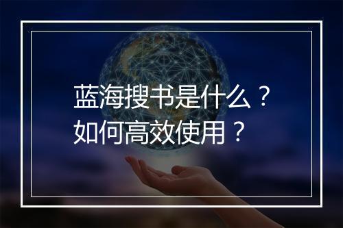 蓝海搜书是什么？如何高效使用？