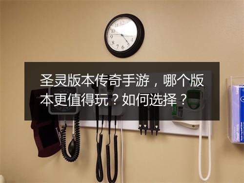 圣灵版本传奇手游，哪个版本更值得玩？如何选择？
