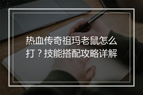 热血传奇祖玛老鼠怎么打？技能搭配攻略详解