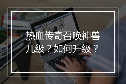 热血传奇召唤神兽几级？如何升级？