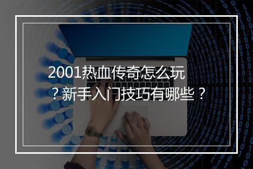 2001热血传奇怎么玩？新手入门技巧有哪些？
