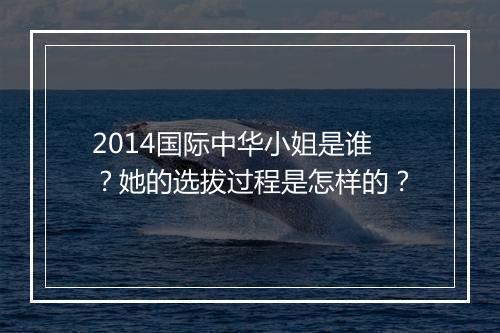 2014国际中华小姐是谁？她的选拔过程是怎样的？