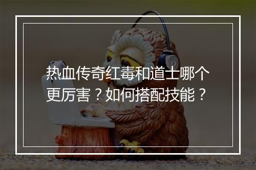 热血传奇红毒和道士哪个更厉害？如何搭配技能？