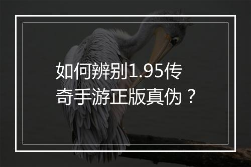 如何辨别1.95传奇手游正版真伪？