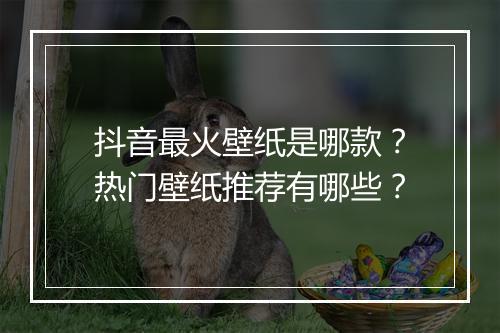抖音最火壁纸是哪款？热门壁纸推荐有哪些？