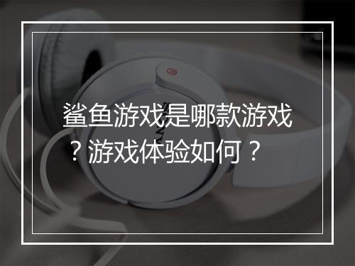 鲨鱼游戏是哪款游戏？游戏体验如何？
