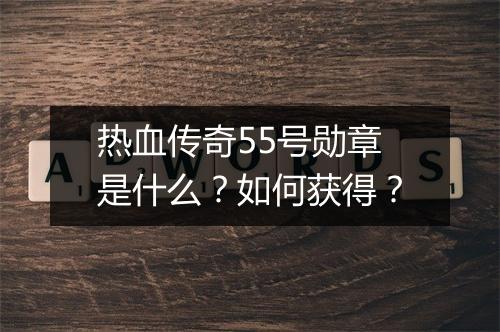 热血传奇55号勋章是什么？如何获得？
