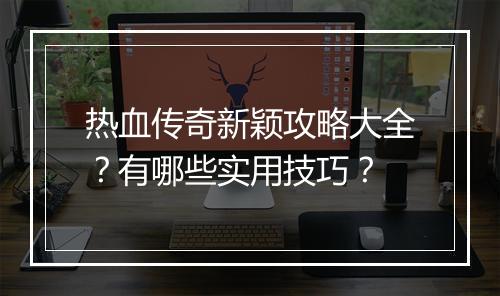 热血传奇新颖攻略大全？有哪些实用技巧？
