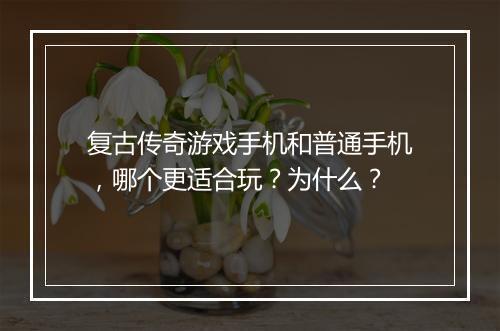 复古传奇游戏手机和普通手机，哪个更适合玩？为什么？