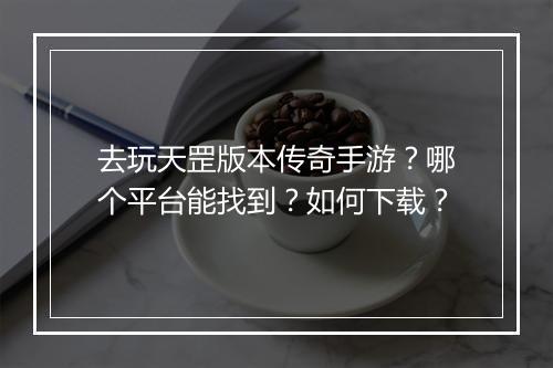 去玩天罡版本传奇手游？哪个平台能找到？如何下载？