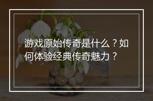 游戏原始传奇是什么？如何体验经典传奇魅力？
