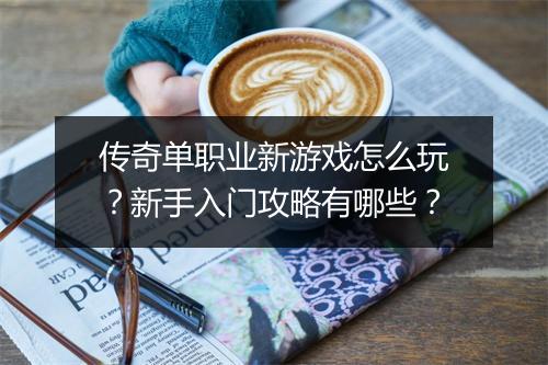 传奇单职业新游戏怎么玩？新手入门攻略有哪些？