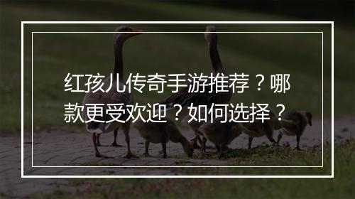 红孩儿传奇手游推荐？哪款更受欢迎？如何选择？