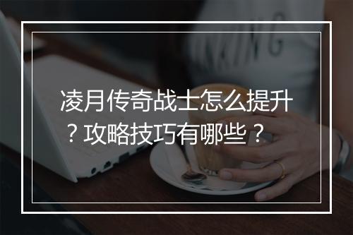 凌月传奇战士怎么提升？攻略技巧有哪些？