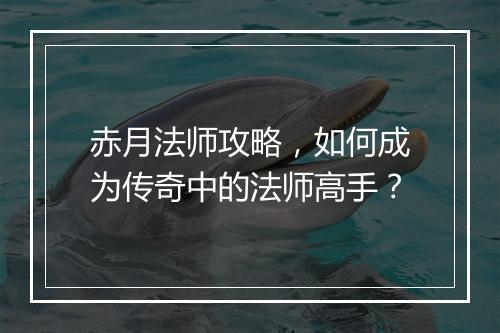 赤月法师攻略，如何成为传奇中的法师高手？