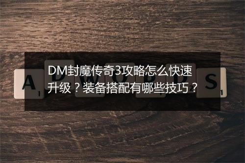 DM封魔传奇3攻略怎么快速升级？装备搭配有哪些技巧？