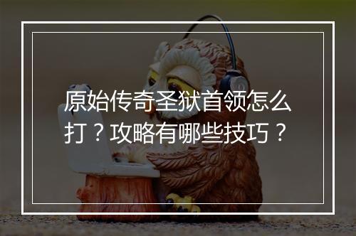 原始传奇圣狱首领怎么打？攻略有哪些技巧？