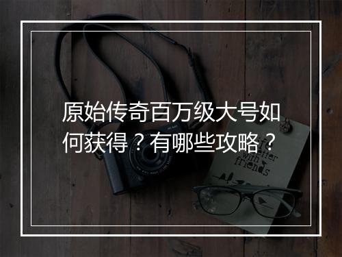 原始传奇百万级大号如何获得？有哪些攻略？