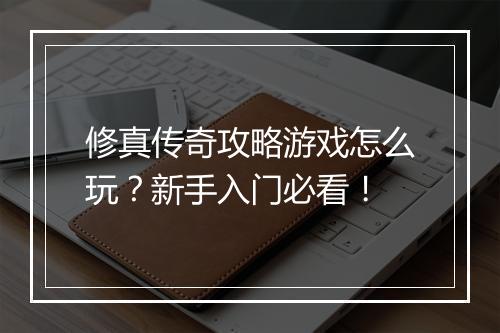 修真传奇攻略游戏怎么玩？新手入门必看！