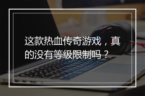 这款热血传奇游戏，真的没有等级限制吗？