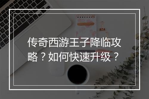 传奇西游王子降临攻略？如何快速升级？