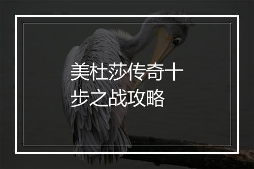 美杜莎传奇十步之战攻略