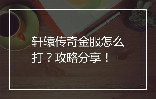 轩辕传奇金服怎么打？攻略分享！