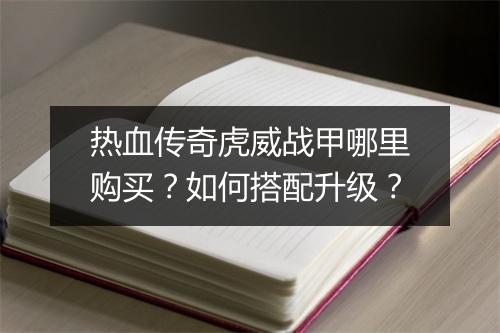 热血传奇虎威战甲哪里购买？如何搭配升级？