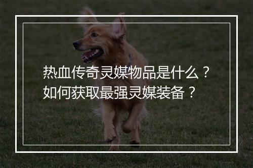 热血传奇灵媒物品是什么？如何获取最强灵媒装备？