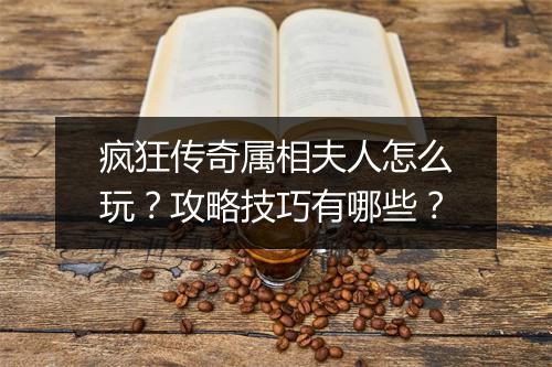 疯狂传奇属相夫人怎么玩？攻略技巧有哪些？