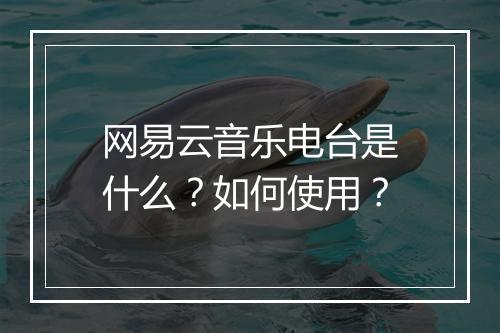 网易云音乐电台是什么？如何使用？