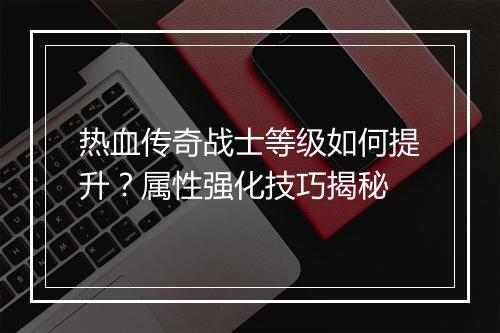 热血传奇战士等级如何提升？属性强化技巧揭秘