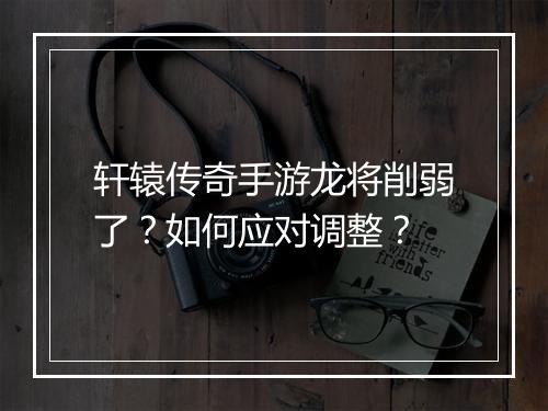 轩辕传奇手游龙将削弱了？如何应对调整？