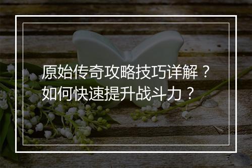 原始传奇攻略技巧详解？如何快速提升战斗力？